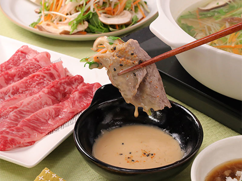 せん切り野菜で食べる♪牛肉しゃぶしゃぶ