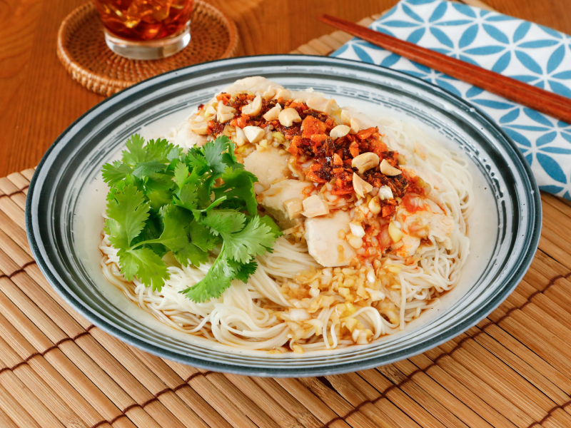イメージ画像:レンジで!むね肉のよだれ鶏そうめん