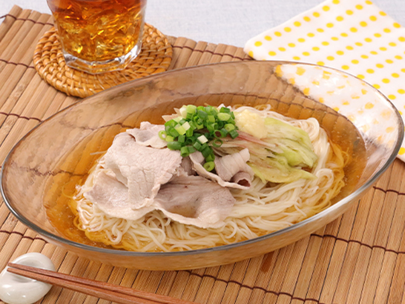 イメージ画像:豚しゃぶと蒸しなすのぶっかけ素麺